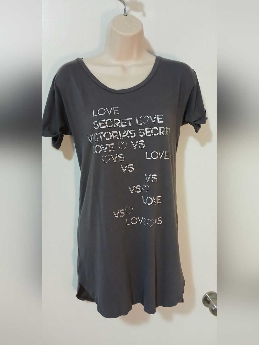 Womens Victoria Secret,"Secret love" short sleeve,crew neck,pullover night gown